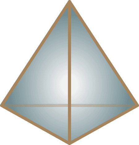 A pyramid logo representing clarity